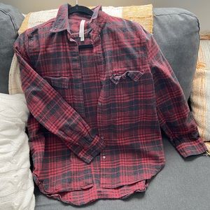 Aritzia Babaton flannel plaid shirt